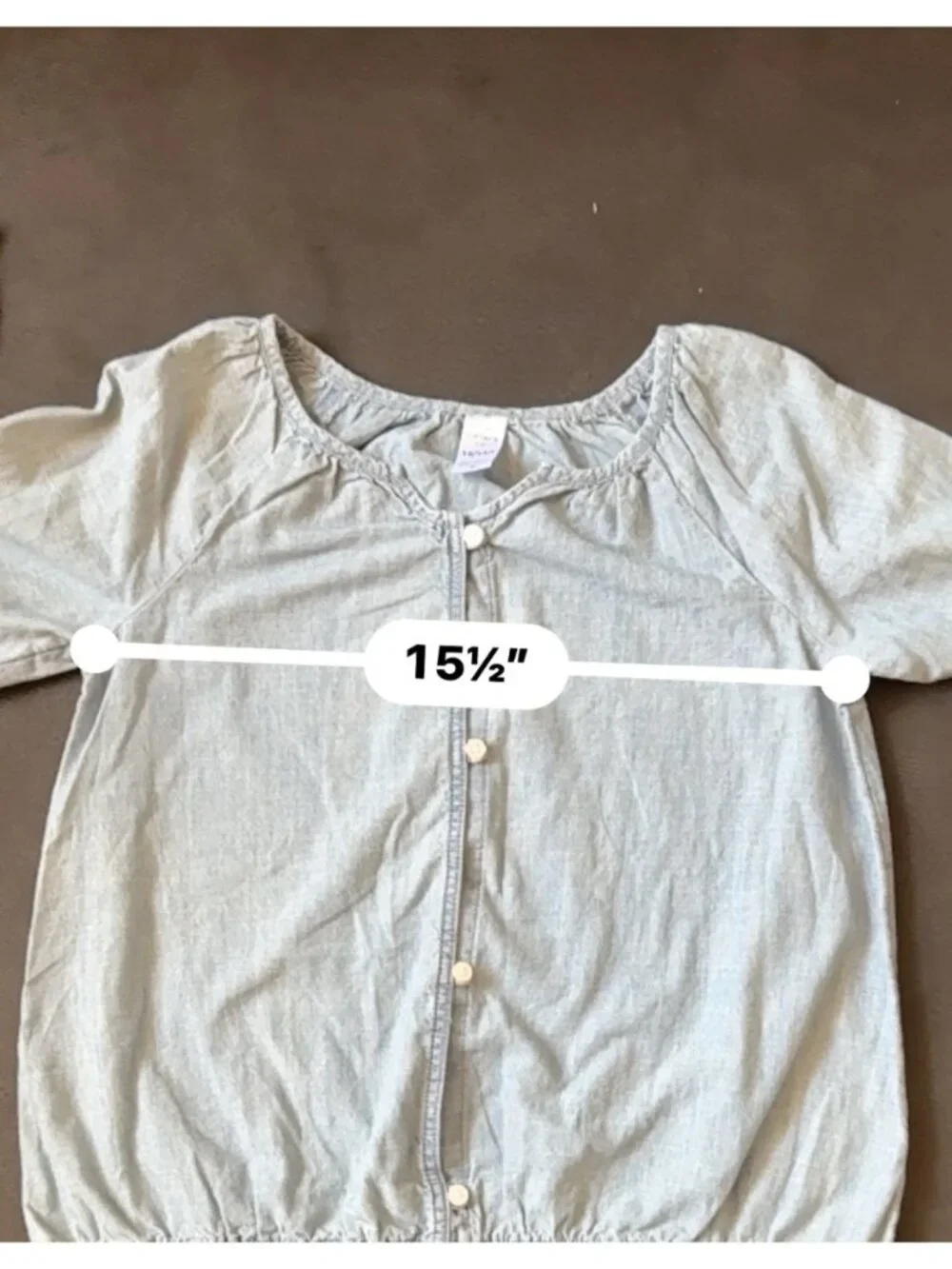 A08102602 Carters Girls Button Front Long Sleeve Denim Shirt